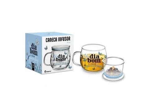 CANECA VIDRO INFUSOR 315ML