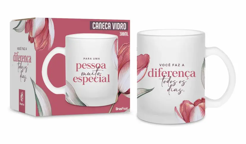 CANECA VIDRO DIAMOND 300ML
