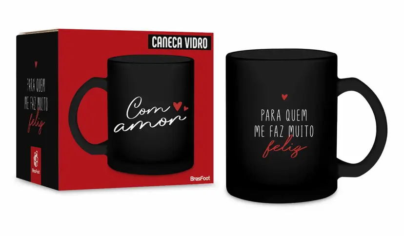 CANECA VIDRO DIAMOND 300ML