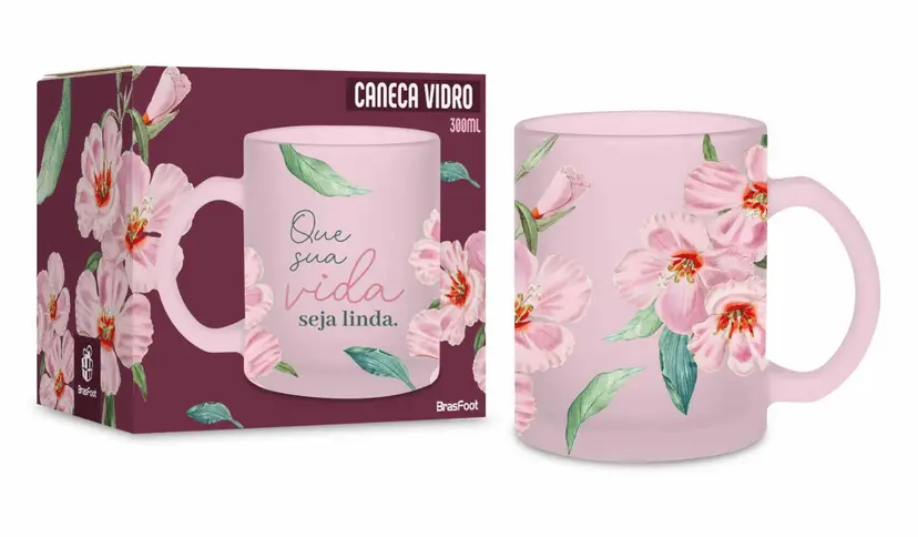 CANECA VIDRO DIAMOND 300ML